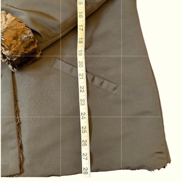 Chicos Reversible Brown Faux Fur Coat Jacket Brown Black Winter Large Chico’s 3 - Picture 10 of 12